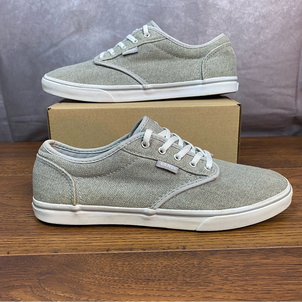 Vans Atwood Low Gray Gold Canvas Skate Shoes Womens 8 Sneakers TB4R